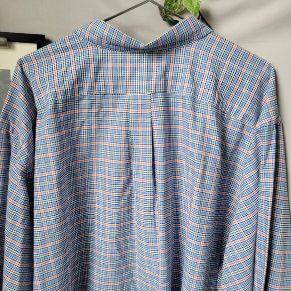 Ralph Lauren Checked Cotton Poplin Oxford Dress Shirt Red Blue 3XB 3XL - Picture 4 of 12